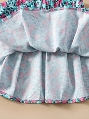Toddler Girls Flowers Graphic Elastic Waist Skirt For Party Vacation