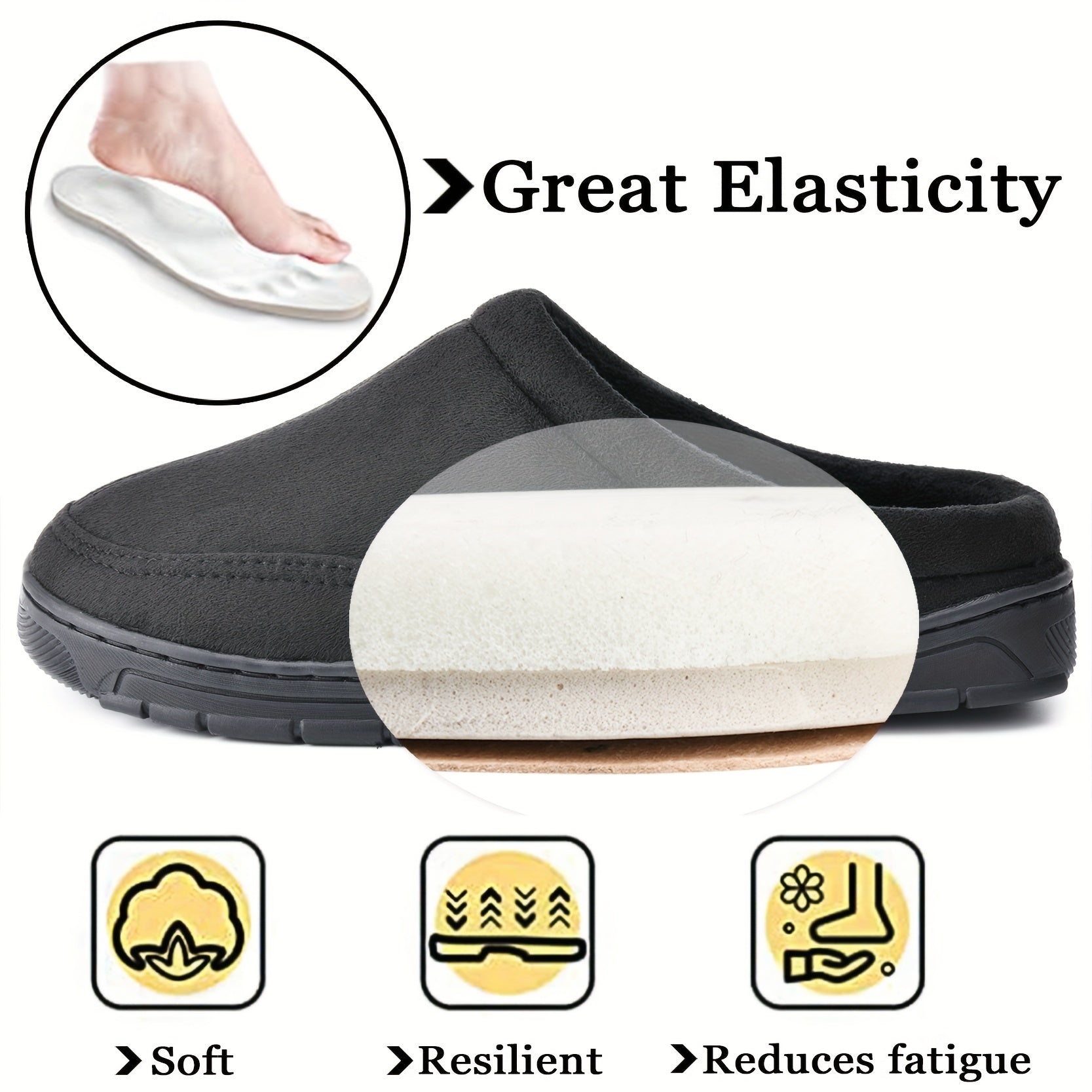 Men's Foam Slip On Warm Household Slippers - Assorted Colors
