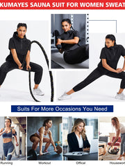 Women's Sauna Sweat Short Sleeve Suit for Weight Loss