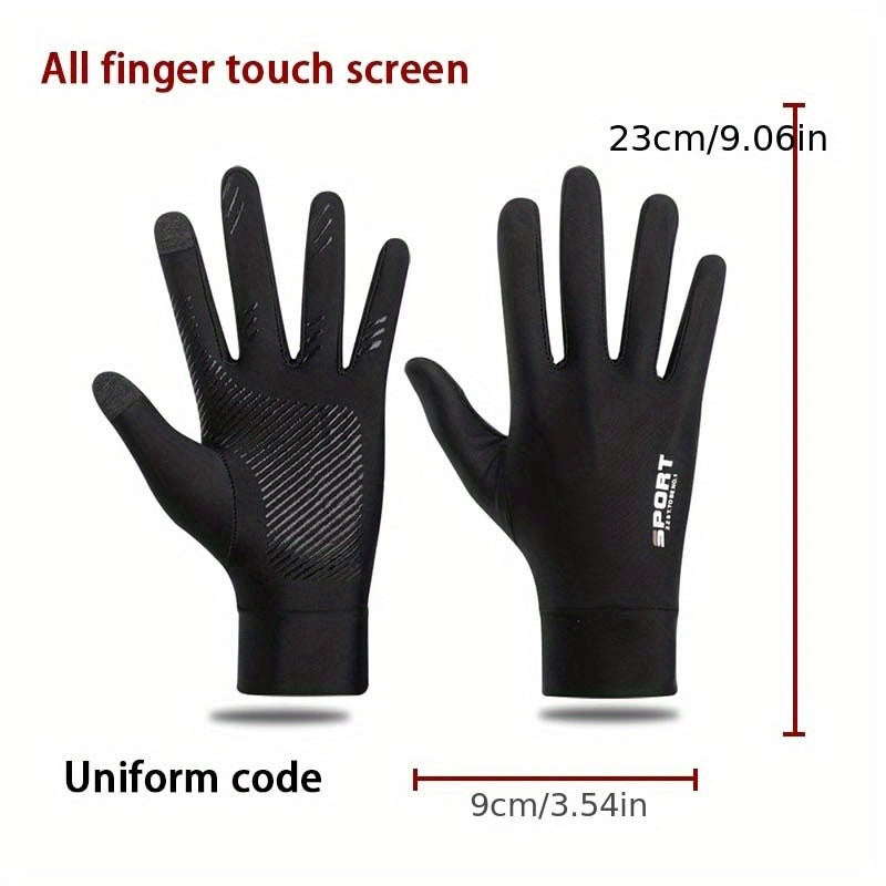Outdoor Sunscreen Gloves Ice Silk Thin Style Non-slip Gloves