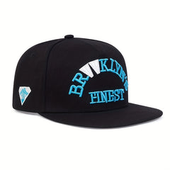 Letter Embroidery Snapback Hat Red Unisex Baseball Cap