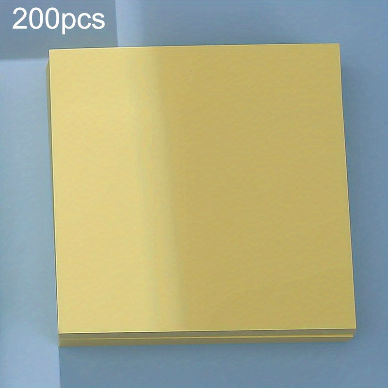 200pcs Bright Sticky Notes 7.62x7.62cm Self-adhesive Pad for Home Office