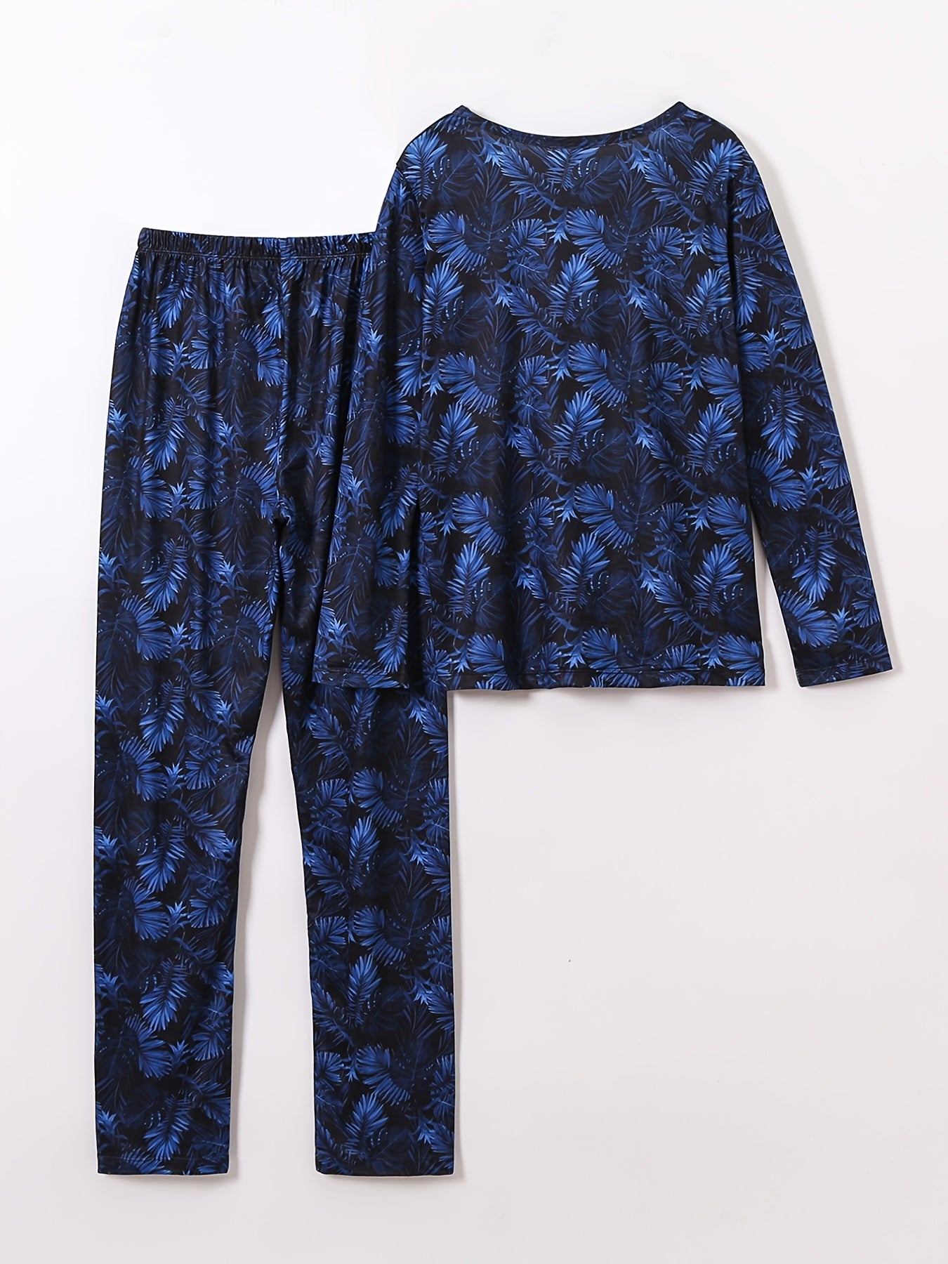 Boys Pajamas Family Outfit Leaf Print Top & Pants Set Kids Clothes