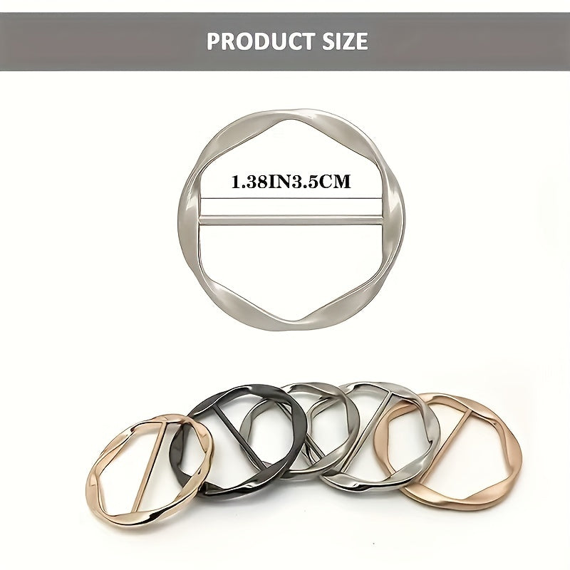 4pcs Scarf Ring Clip Round Buckle Clothing Ring