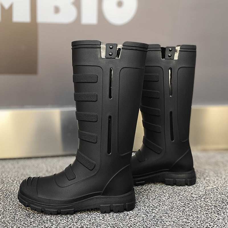 Women's Rubber Knee High Rain Boots Waterproof Outdoor Work Shoes