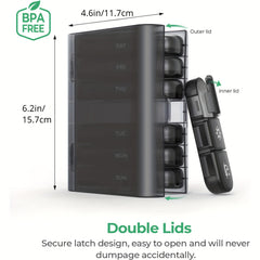 Portable 7-Day Pill Organizer with Light-Proof Containers