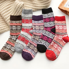 5 Pairs Geometric Pattern Mid Tube Socks for Women