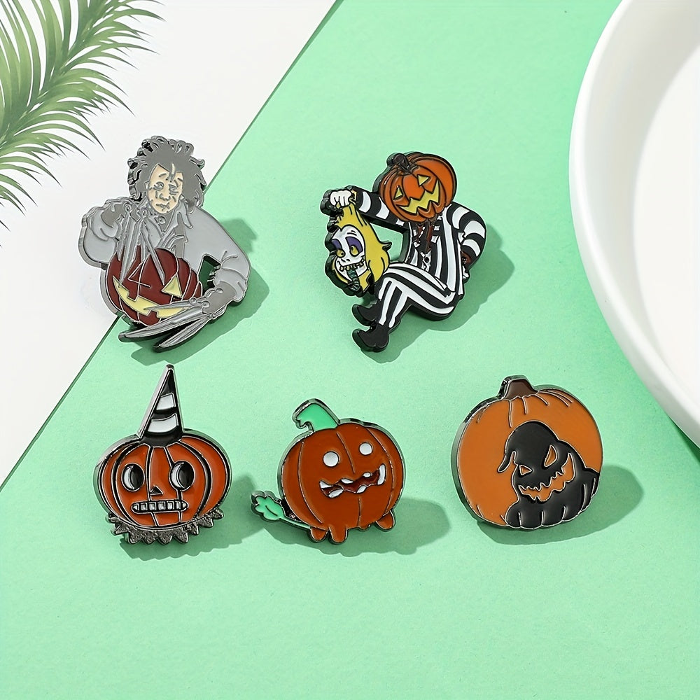 Halloween Pumpkin Enamel Brooch Pin for Accessories and Clothing