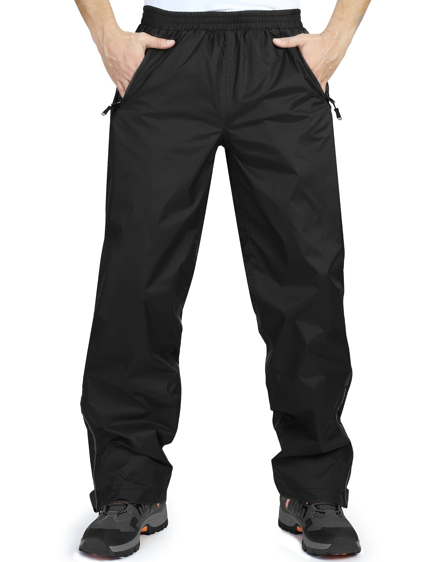 Men's Waterproof Cycling Pants Zipper Pocket Lightweight Windproof Outdoor Pants