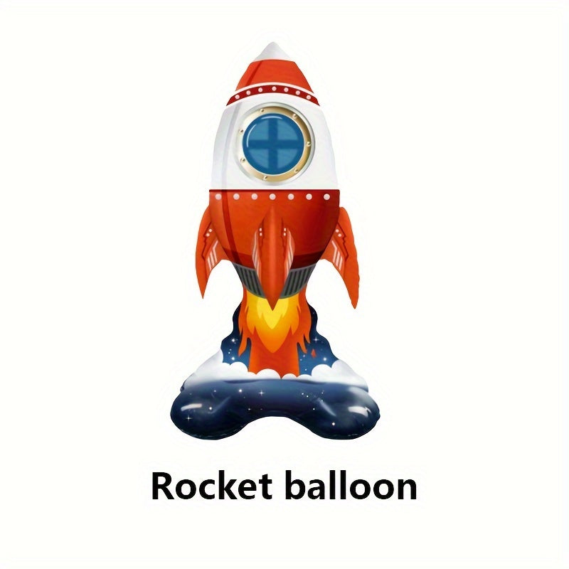 Inflatable Astronaut Rocket Balloon Happy Birthday Decor