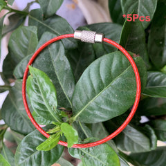 5pcs Stainless Steel Keychain Keyring with Screw Lock