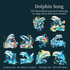 10pcs Ocean Jellyfish Shell Transparent Stickers DIY Album Decoration