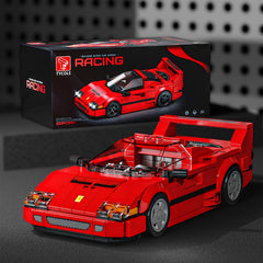 322pcs Red Sports Car Model Building Kit ABS Manual Dustproof Display Box Age 6