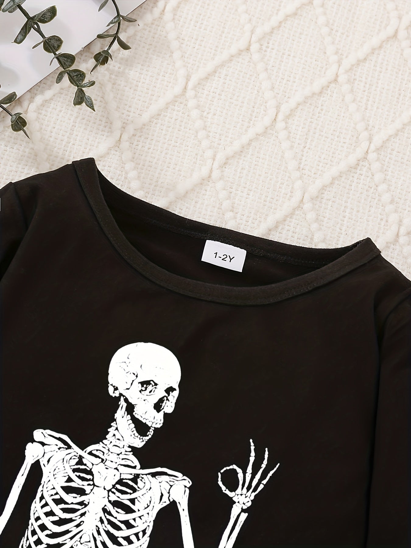 Toddler Baby Skull Print Sweatshirt Halloween Pullover