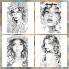 HQY Sunshine Woman Painting Coloring Book for Adults