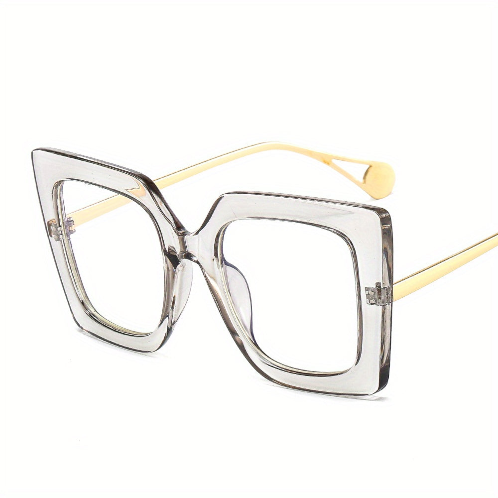 Women Oversized Square Cat Eye Glasses Vintage Retro Eyeglasses