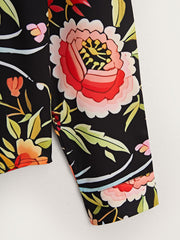 Flower Pattern Men's Comfy Long Sleeve Shirt For Autumn