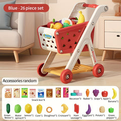 Ephemeral 26pcs Pretend Play Shopping Cart Kitchen Supermarket Cooking Toys