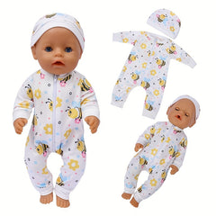 Bee & Floral Pattern Doll Clothing Set for 17-18 Inch Dolls