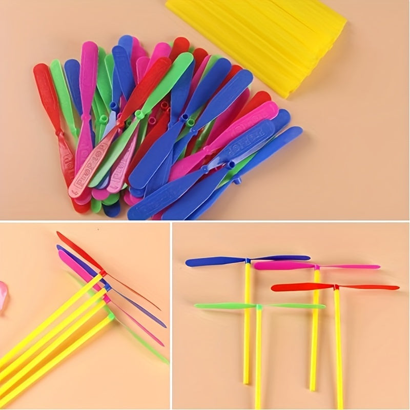 Bamboo Dragonfly Hand Rubbing Plastic Propeller Flying Toy