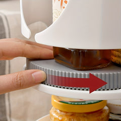 2 Layer Rotating Seasoning Spice Container Turntable Storage Box