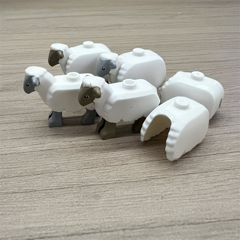 Sheep Farm Building Blocks Set for Kids, DIY Farm Toy Animal Model Puzzle Set