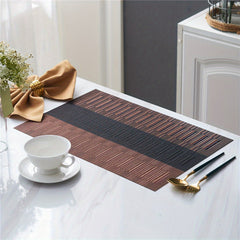 PVC Striped Woven Placemats - Reusable Table Mats - Heat Insulation Pads