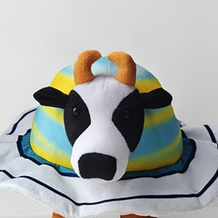 Tung Tung Sahur Plush Toy Soft Stuffed Animal with Colorful Striped Hat