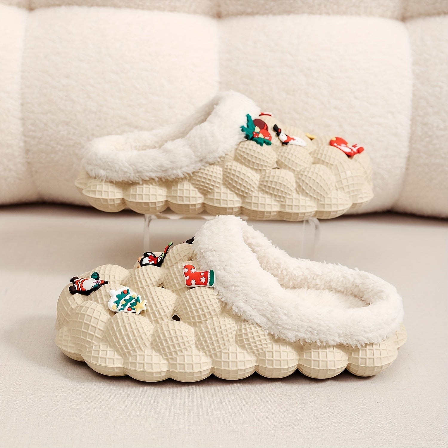 Boys Cartoon Plus Fleece House Shoes - Warm Non Slip Indoor Shoes