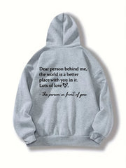 Letter Graphic Hoodie Long Sleeve Pullover Tee Shirt