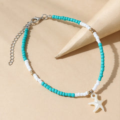 Y2K Style Rice Bead Starfish Anklet for Women