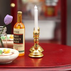 1:12 Dollhouse Mini Furniture Golden Candlestick Model Pair