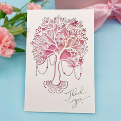 Romantic Hollow Out Greeting Card - Modern Paper Carve Blessing Message Card