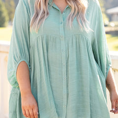 Layered Half Sleeve Loose Shirt Women's Plus Size