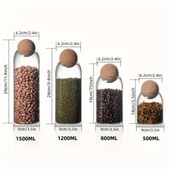 Coffee Bean Sealed Storage Jar with Cork Plug