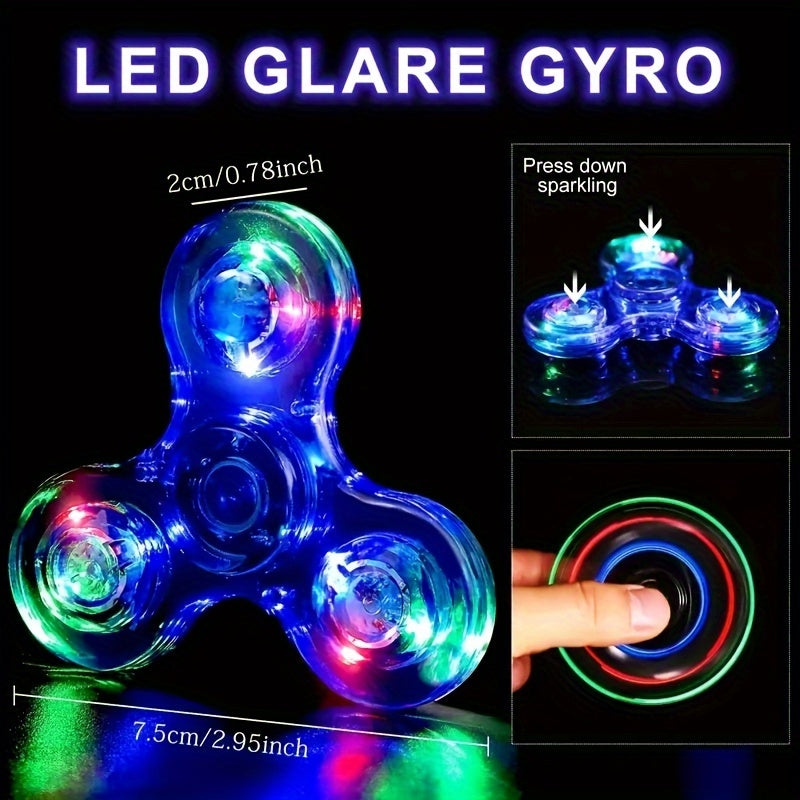 LED Crystal Fingertip Light Rotating Toy