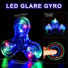 LED Crystal Fingertip Light Rotating Toy