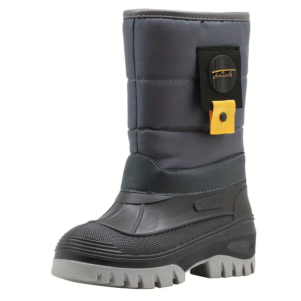 Boys' High Top Snow Boots Warm Cozy Non-slip Boots Plush Comfy Outdoor Hiking
