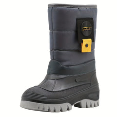 Boys' High Top Snow Boots Warm Cozy Non-slip Boots Plush Comfy Outdoor Hiking