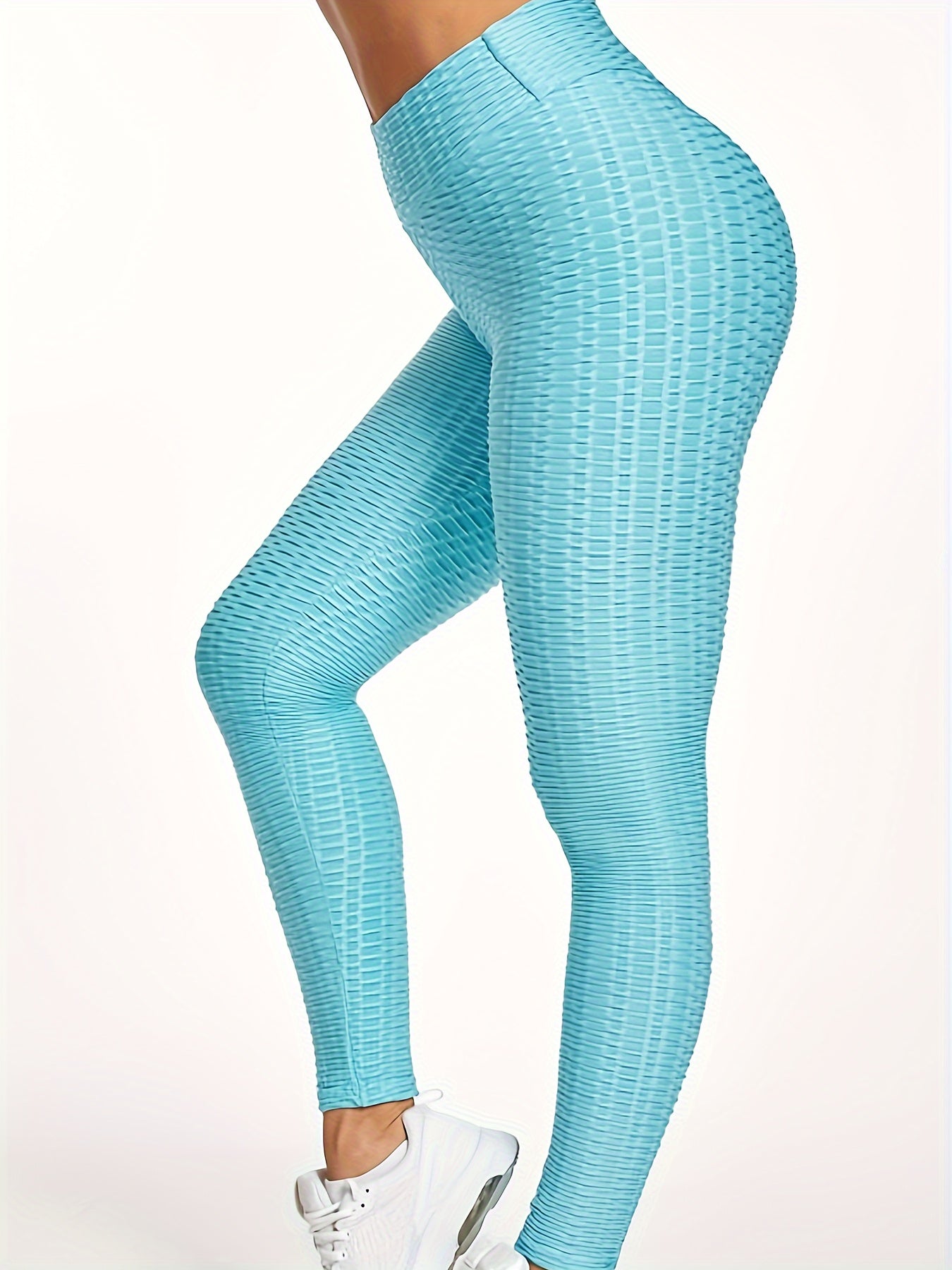 High Waist Honeycomb Yoga Leggings Slimming Workout Pants