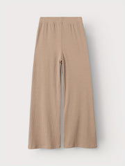 Girls Ribbed Cotton Wide Leg Trousers for Casual Wear