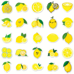 50pcs Lemon Fruit Stickers Waterproof Luggage Skateboard Tablet Decor