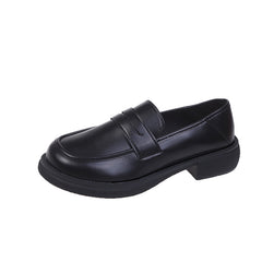 Women's Low Heel Loafers Anti slip Chunky Slip On Shoes