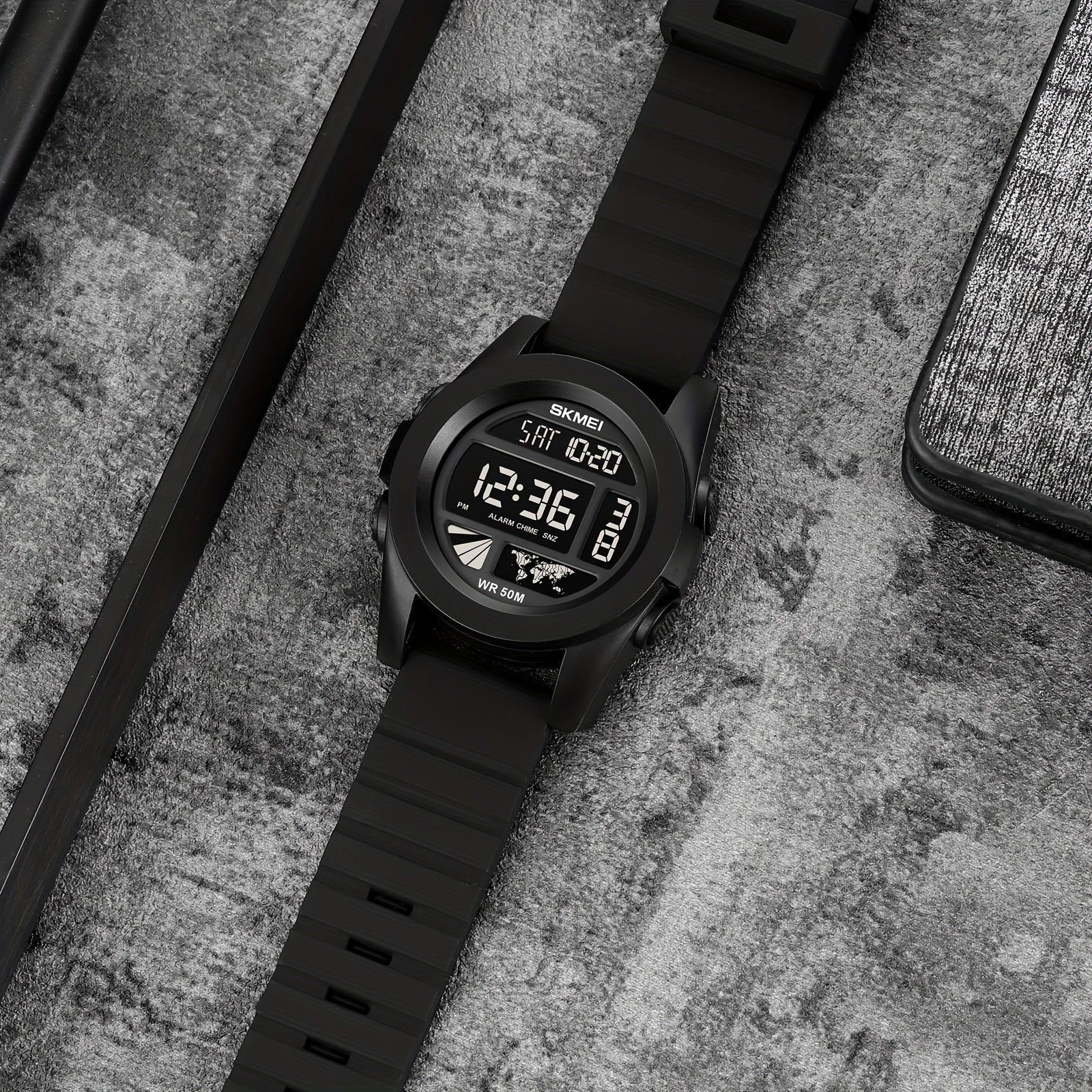 Unisex Digital Watch Multifunction Waterproof Sports Dual Time Stopwatch
