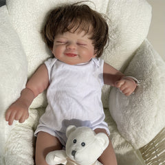 Realistic 19 Inch Reborn Doll Soft Cloth Body Implanted Hair Painted Veins