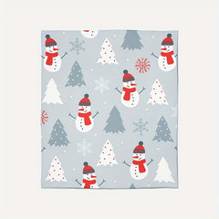 Christmas Snowman Print Flannel Blanket Soft & Warm for Sofa Office Bed Camping