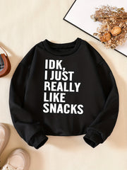 I LIKE SNACKS Boys Casual Sweatshirt Long Sleeve Crew Neck Tops