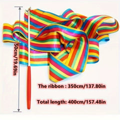 Rainbow Streamer Rhythmic Gymnastics Ribbon Dance Ribbon Wands On Sticks