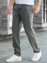 Men's Soft Grey Straight Jeans