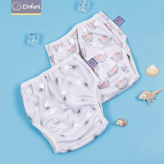 2pcs Rainbow Flower Set Swim Diaper Waterproof Adjustable Baby Swimming Diaper